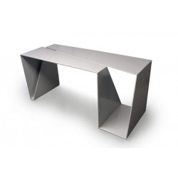 Monobloc aluminum desk by Benoît Parisel