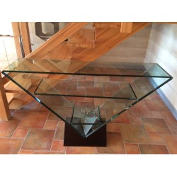 Preloved glass console table by Roche Bobois