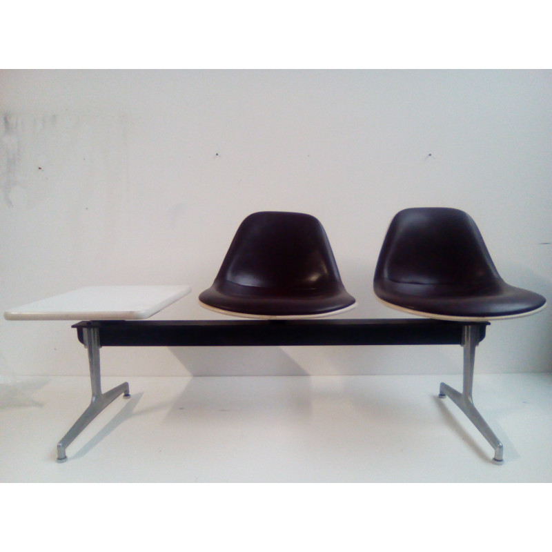 2-seater bench with tablet by Charles and Ray Eames
