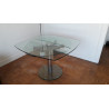 Pre-loved extendable tempered glass dining table