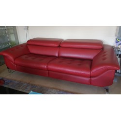 Second-hand Roche Bobois electric red leather sofa