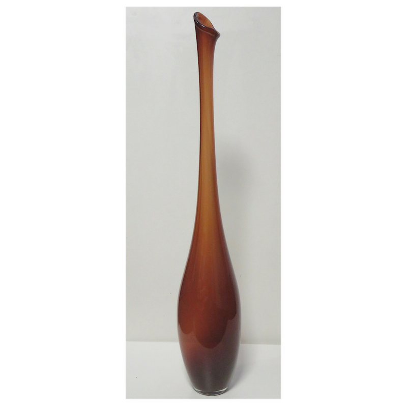 Vase de sol vintage couleur marron fumé irisé - 90 cm