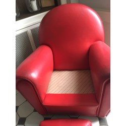 Vanity Fair fauteuil club en cuir rouge d'occasion par Poltrona Frau