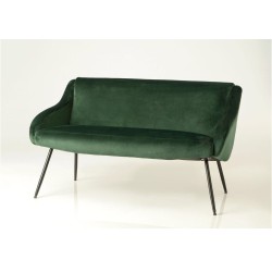 Preloved 2-seater vintage dark green velvet sofa by Cades