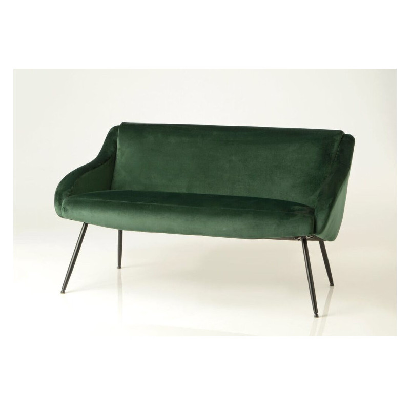 Preloved 2-seater vintage dark green velvet sofa by Cades