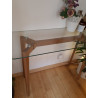 Pre-loved tempered glass console table by Fleux