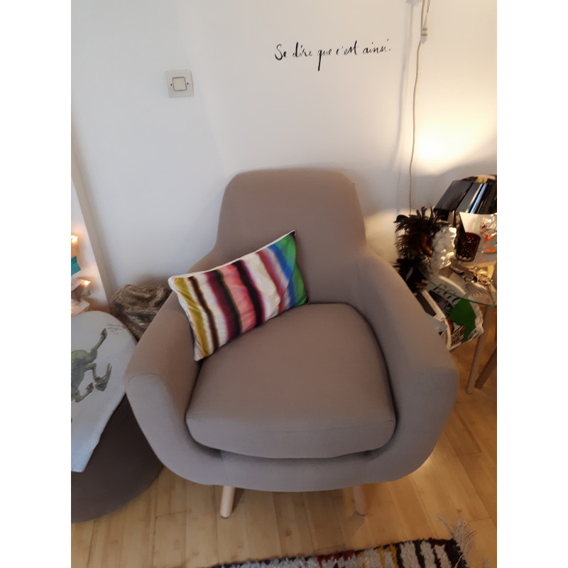 Taupe design armchair