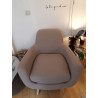 Pre-loved taupe design armchair