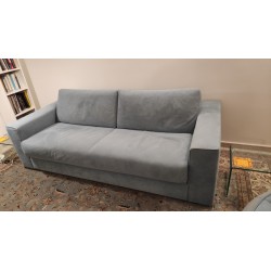 Pre-loved Slash sofa -bed in blue velvet color by Ligne Roset