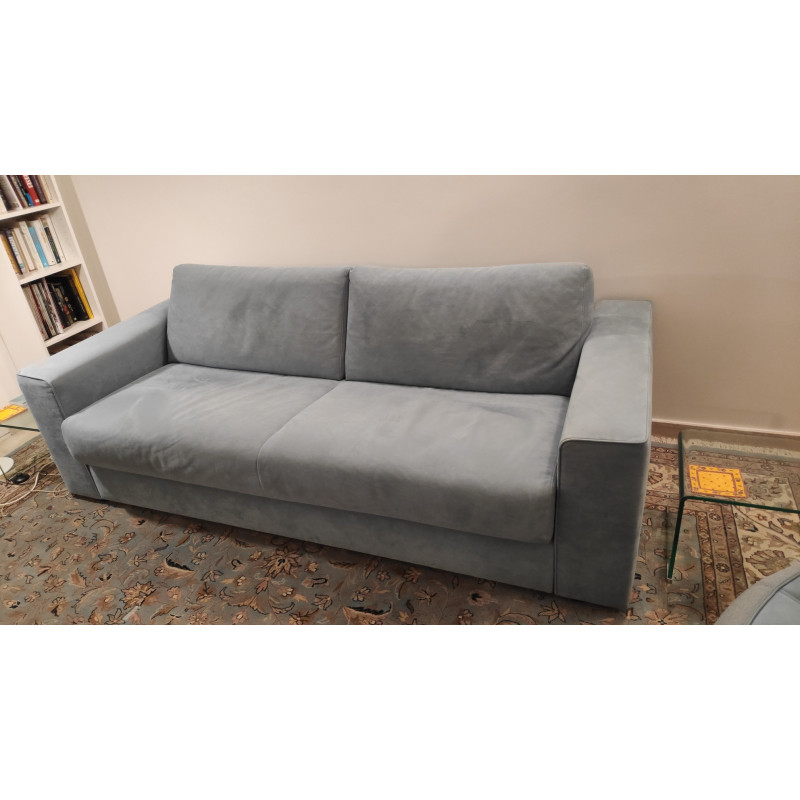 Slash sofa -bed in blue velvet color by Ligne Roset