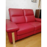 Pre-loved 2-seater sofa in red leather by MB Salon
