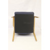 Paire de fauteuils scandinaves années 60 restaurés tissu bleu .