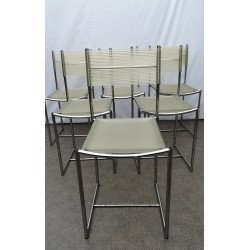 Set of 6 chrome Spaghetti chairs model 101 by Belotti for Alias ​​from the 70s and 80s