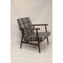 Fauteuil Henryk Lis 300-190 années 1970 tissu carreaux,.