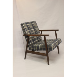 Henryk Lis 300-190 armchair, 1970s, checkered fabric.