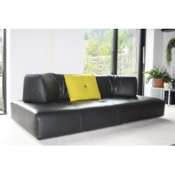Black leather sofa, Cinna
