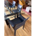 Fauteuil cuir bleu Cab 413 Cassina