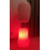 Lampe de Carlo Nason en verre ,orange et blanc, double éclairage, bel effet déco  Designer Carlo Nason sur so chic so design 