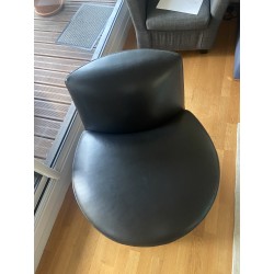 Fauteuil Tacchini Baobab Made in Italy CUIR NOIR SUR SO CHIC SO DESIGN 