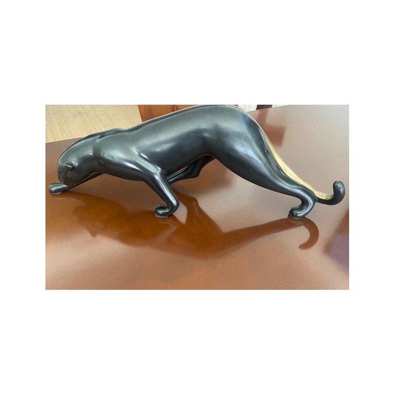 Sculpture Cougar Stretching par Loet Vanderveen