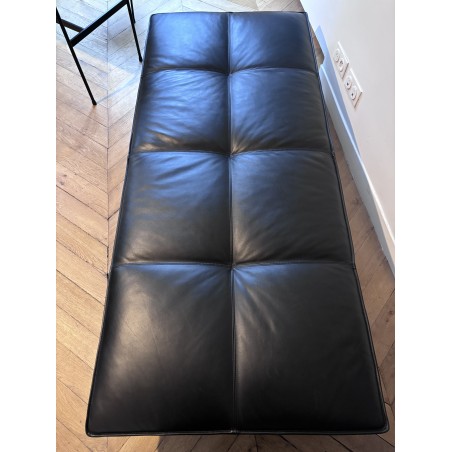 Banquette en cuir noir designer