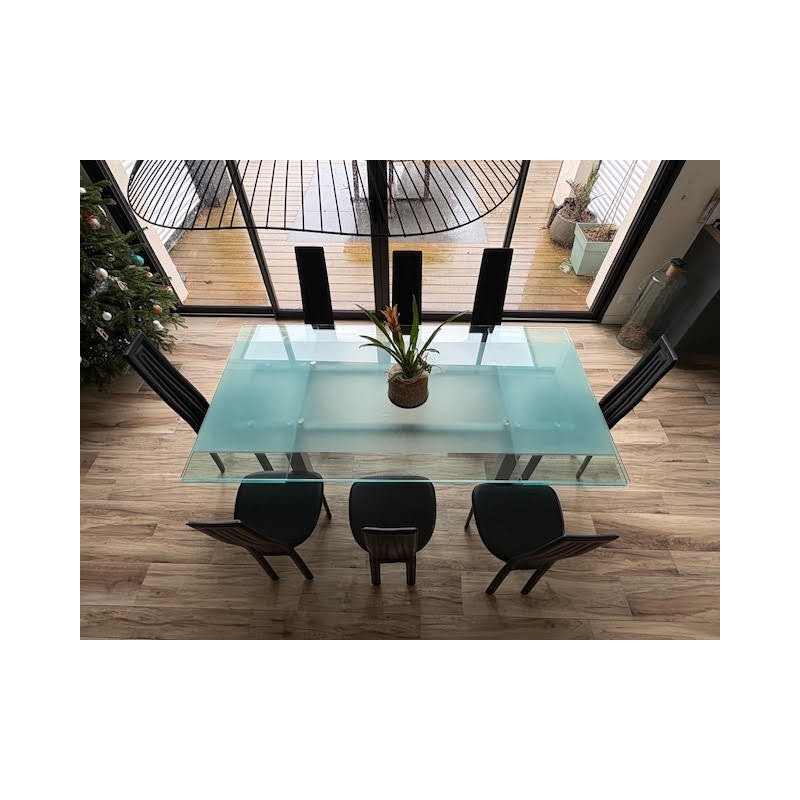 Table salon en Verre ROCHE BOBOIS + Chaise