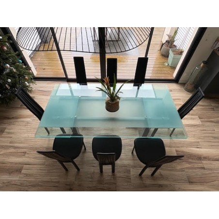 Table salon en Verre ROCHE BOBOIS + Chaise