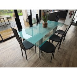 Table salon en Verre ROCHE BOBOIS + Chaise