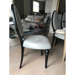 Table de salle à manger ovale en verre haute avec 8 chaises par Ego