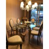 Table de salle à manger ovale en verre haute avec 8 chaises par Ego
