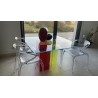Table en verre et chaises Modèle Diapo Roche Et Bobois