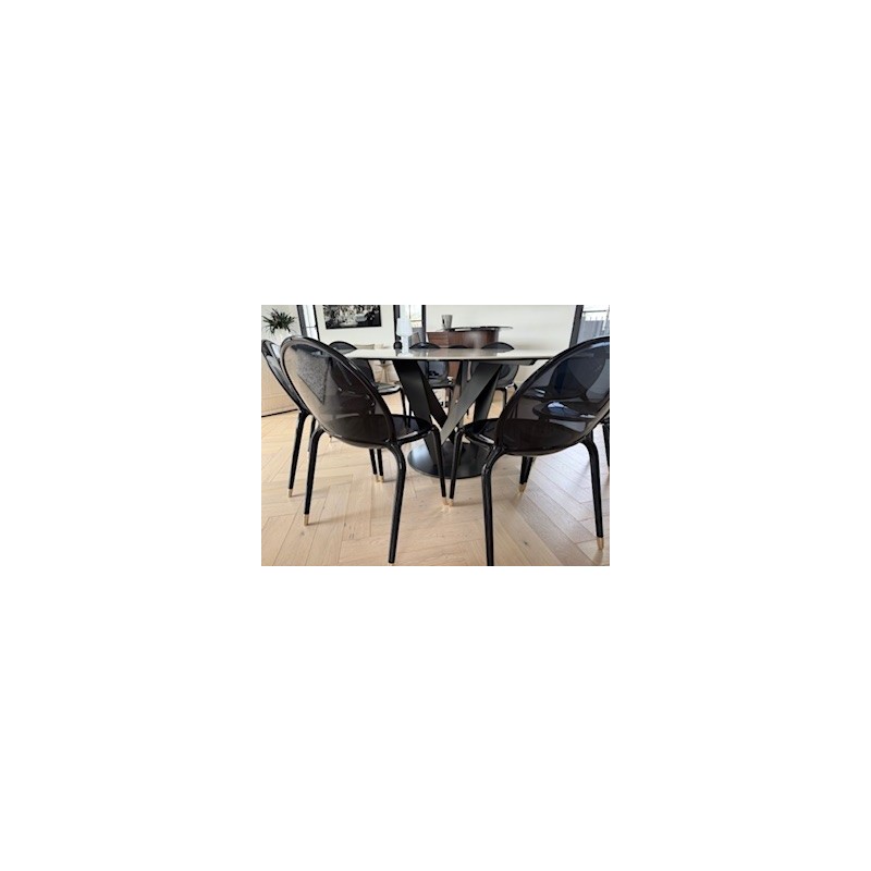 8 Chaises en cristal BOUCLE noires Roche Bobois