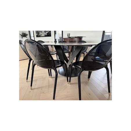 8 Chaises en cristal BOUCLE noires Roche Bobois