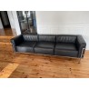 Canapé LC3 cuir noir par Le Corbusier pour Cassina