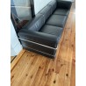 Canapé LC3 cuir noir par Le Corbusier pour Cassina