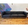 Canapé LC3 cuir noir par Le Corbusier pour Cassina