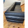 Canapé LC3 cuir noir par Le Corbusier pour Cassina