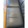 Canapé LC3 cuir noir par Le Corbusier pour Cassina