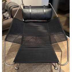 Chaise Flagline en noir par Hans Wegner