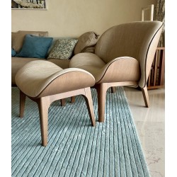 Fauteuil et son pouf assorti Perrouin style scandinave