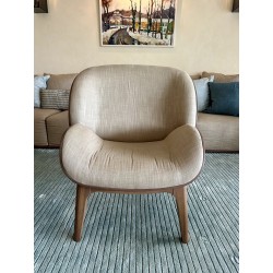 Fauteuil et son pouf assorti Perrouin style scandinave
