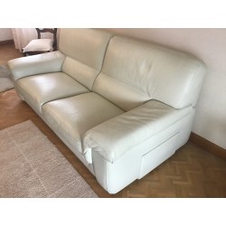 Canapé et fauteuil cuir blanc ROCHE BOBOIS