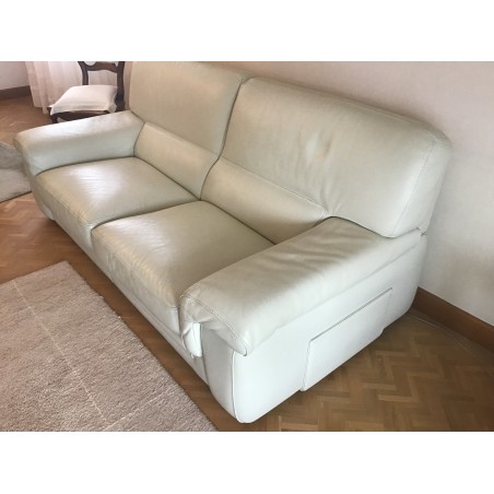 Canapé et fauteuil cuir blanc ROCHE BOBOIS
