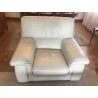 Canapé et fauteuil cuir blanc ROCHE BOBOIS