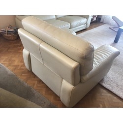 Canapé et fauteuil cuir blanc ROCHE BOBOIS