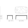 Grande table Nabucco plateau marbre 220 * 120 cm Poltrona Frau